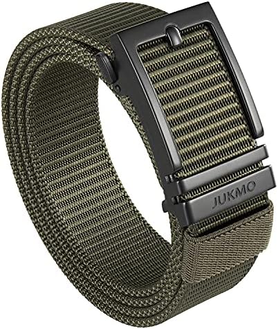 Nylon Slide-Buckle Ratchet Belt, Army Green